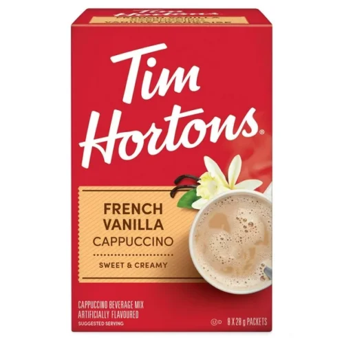 Tim Hortons French Vanilla Cappuccino ( creamy & sweet ) 8 X 28g Pack