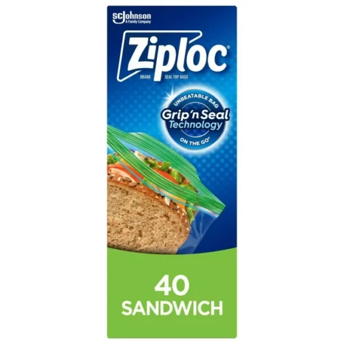 Ziploc® Sandwich Bags with Grip 'n Seal Technology, 40 Bags