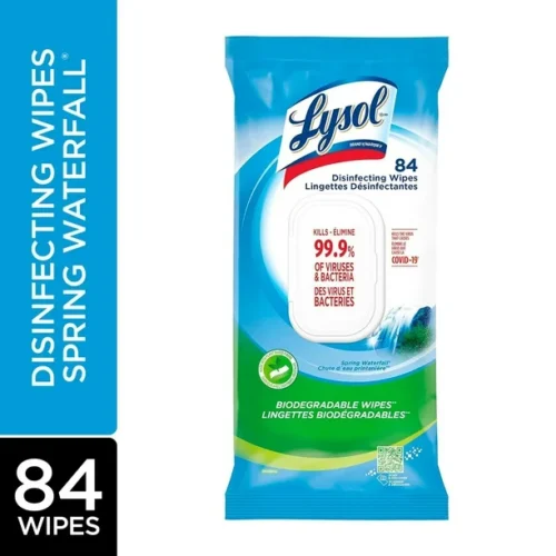 LYSOL  Disinfecting Wipes Flat Pack, Spring Waterfall, 84 Count