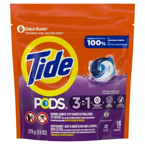 Tide PODS Laundry Detergent Soap Pacs, HE Compatible, Powerful 3-in-1 /  16 Packets