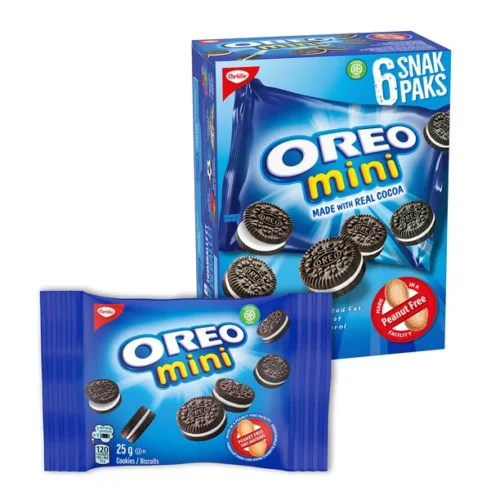 OREO, Mini Original Chocolate Sandwich Cookies Individually Wrapped, 6 Snack Pack, , 150 g