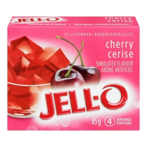 Jell-O Cherry Jelly Powder, Gelatin Mix, 85g