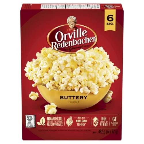 Orville Redenbacher Popcorn - Microwave Buttery (6 bags, 82g),