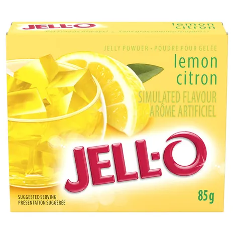Jell-O Lemon Jelly Powder, Gelatin Mix, 85g